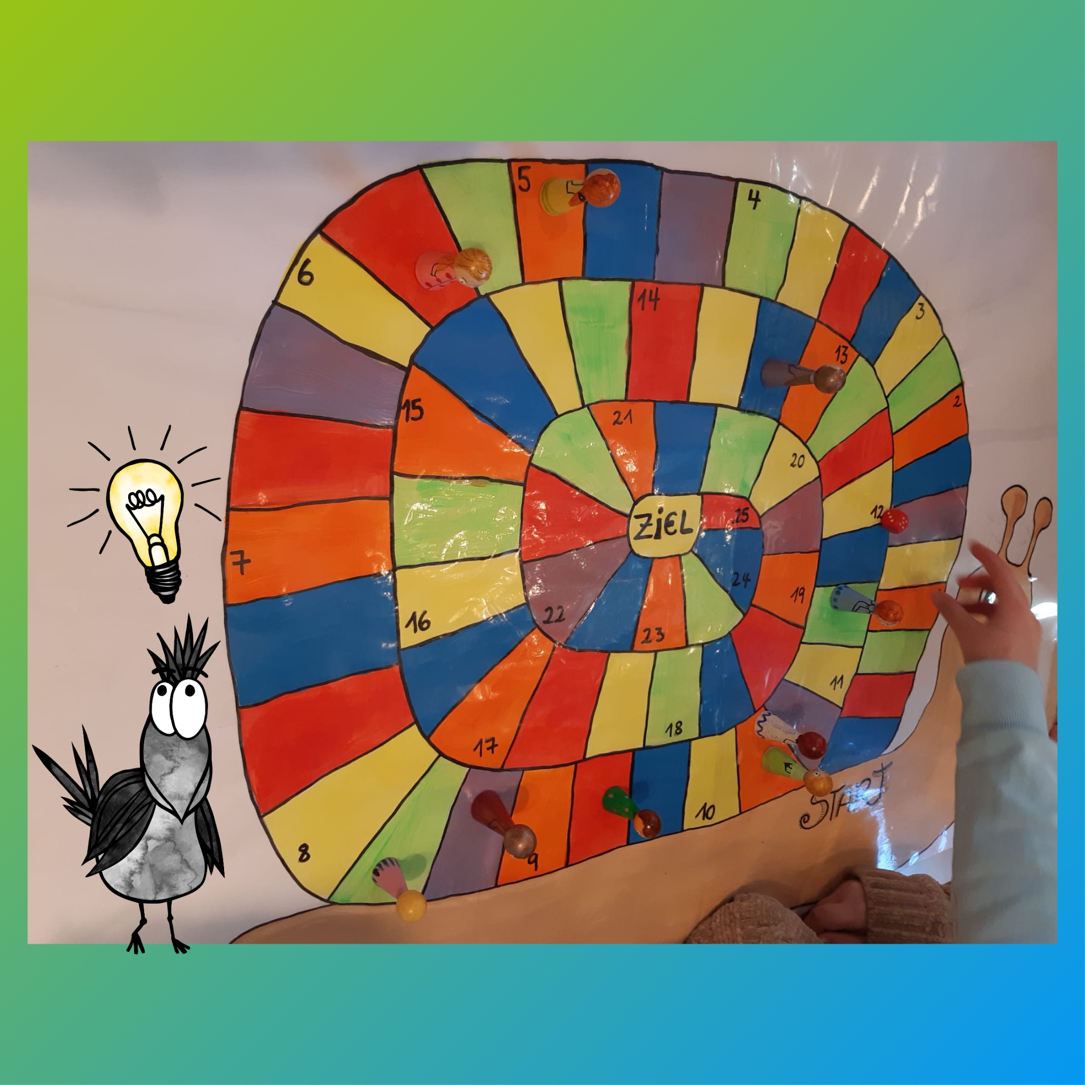 Spielplan mit Spielfiguren